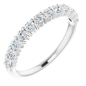 14K White 2.5 mm Round Forever One™ Moissanite Anniversary Band