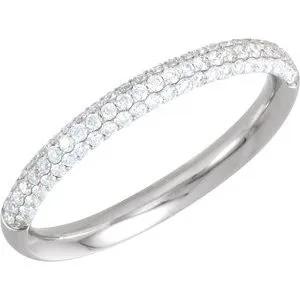 14K White 3/8 CTW Diamond Pavé Anniversary Band Size 7
