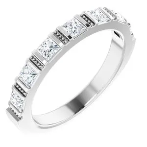 14K White 5/8 CTW Natural Diamond Anniversary Band