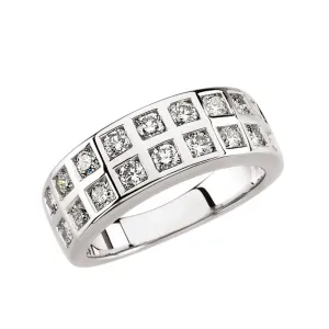 14k White Gold 1 1/4 CTW Diamond Anniversary Band, Size 6
