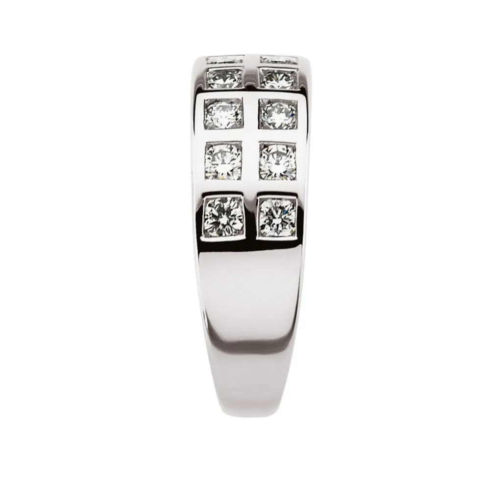 14k White Gold 1 1/4 CTW Diamond Anniversary Band, Size 6
