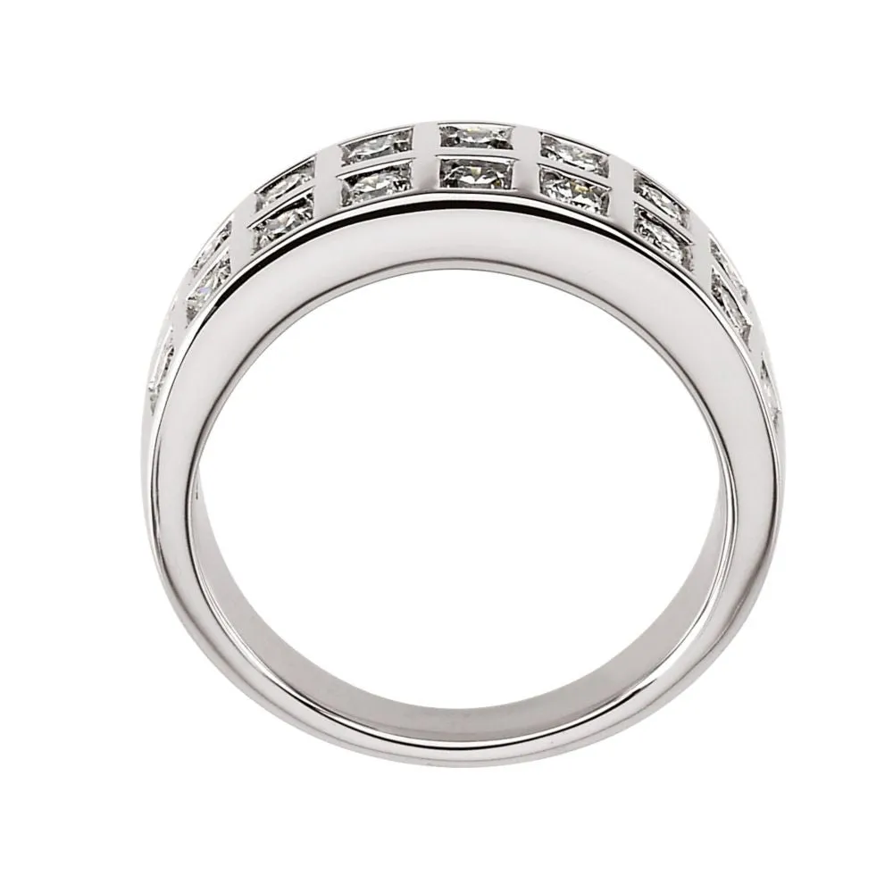 14k White Gold 1 1/4 CTW Diamond Anniversary Band, Size 6