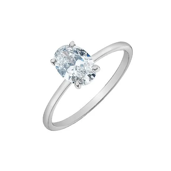 14K White Gold (1.50ct) Oval Lab Grown Diamond Engagement Ring
