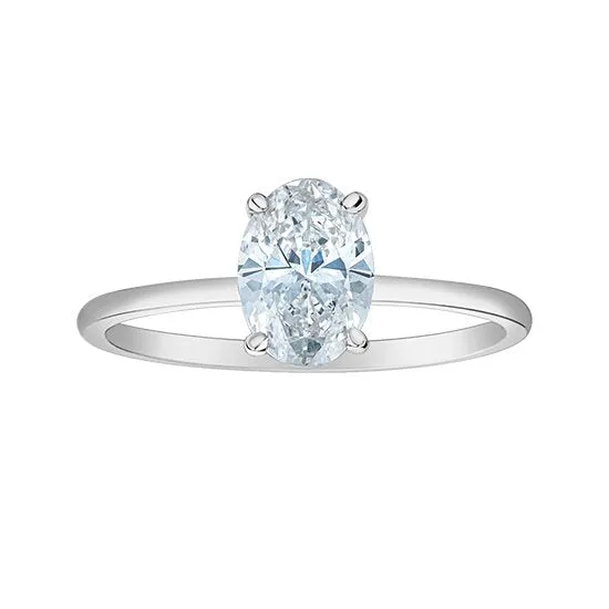 14K White Gold (1.50ct) Oval Lab Grown Diamond Engagement Ring