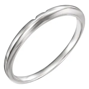 14k White Gold #2 Band, Size 6