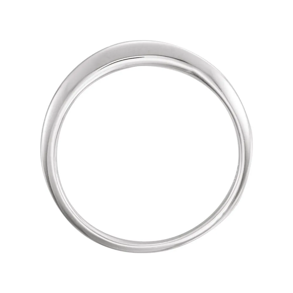 14k White Gold #2 Band, Size 6