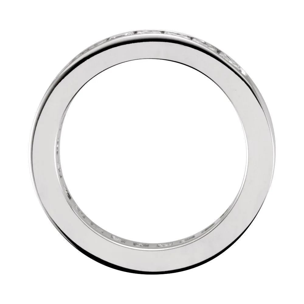 14k White Gold 3/4 CTW Diamond Anniversary Band, Size 6