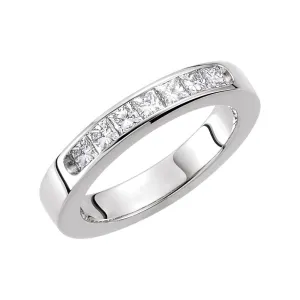 14k White Gold 3/4 CTW Diamond Anniversary Band, Size 6