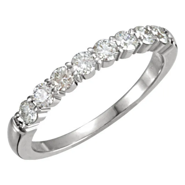 14k White Gold Anniversary Band, Size 6