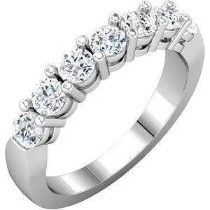 14k White Gold Anniversary Band, Size 7