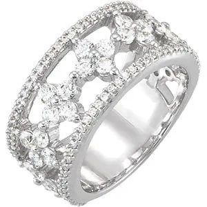 14k White Gold Anniversary Band, Size 7