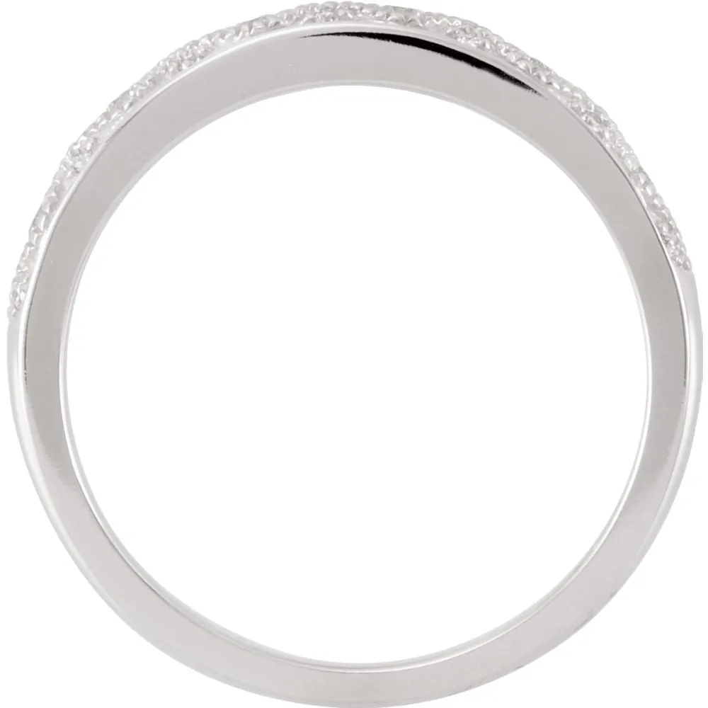 14k White Gold Diamond Anniversary Band, Size 7