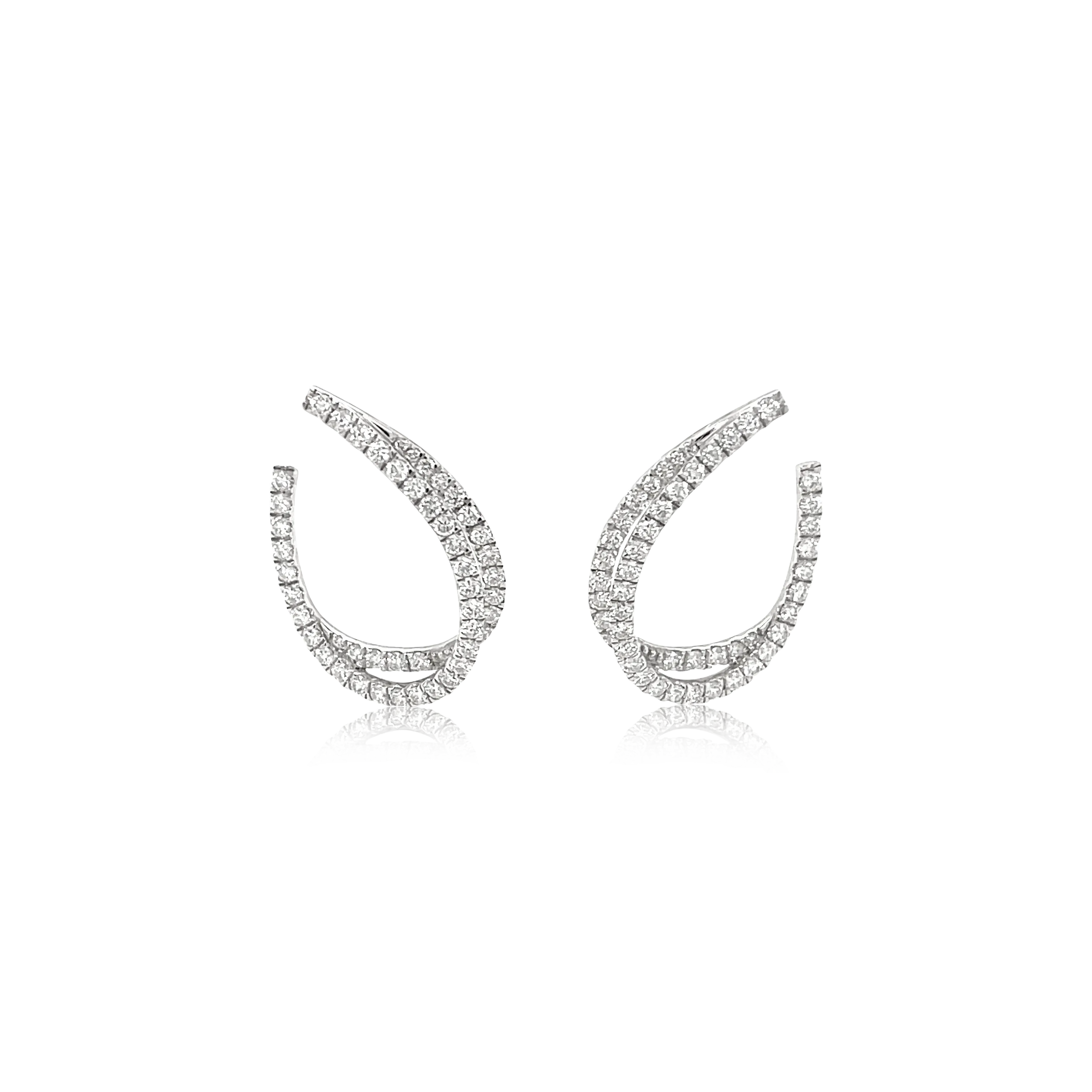 14K White Gold Diamond Hoop Earrings (1.50ctw)