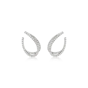 14K White Gold Diamond Hoop Earrings (1.50ctw)