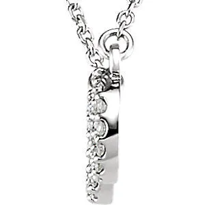 14k White Gold Diamond Infinity-Inspired 16" Necklace