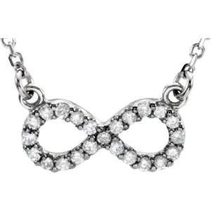 14k White Gold Diamond Infinity-Inspired 16" Necklace