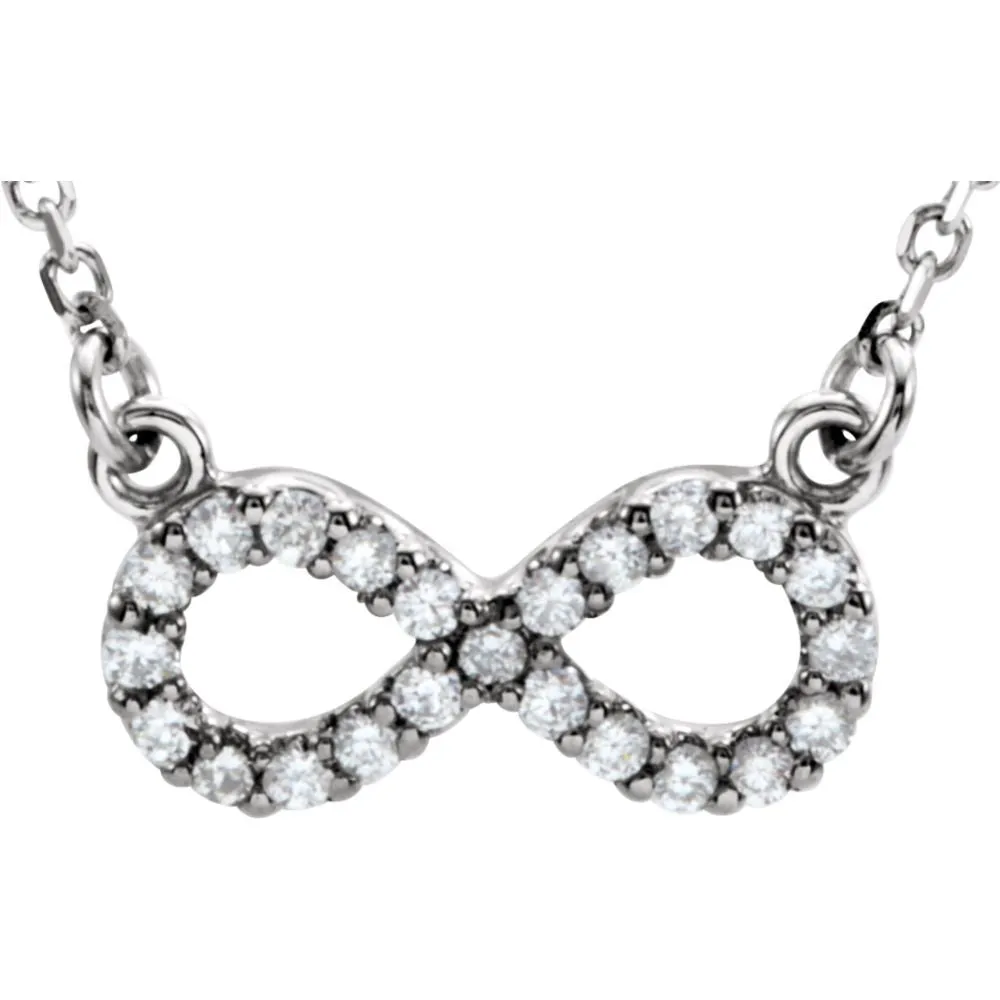 14k White Gold Diamond Infinity-Inspired 16" Necklace