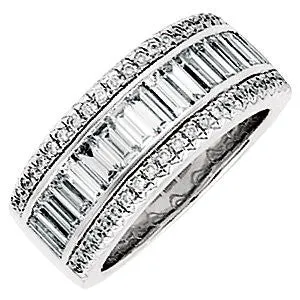14k White Gold Etruscan-Style Anniversary Band, Size 6