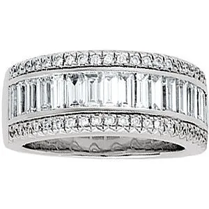 14k White Gold Etruscan-Style Anniversary Band, Size 6