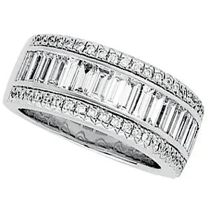14k White Gold Etruscan-Style Anniversary Band, Size 6