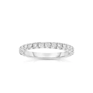 14k White Gold French Cut Eternity Band