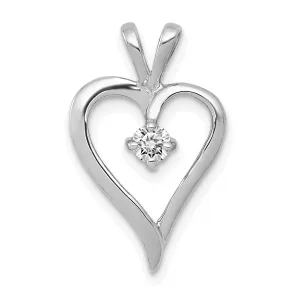 14k White Gold l1 Clarity G-I Color 1/10ct. Diamond Heart Pendant
