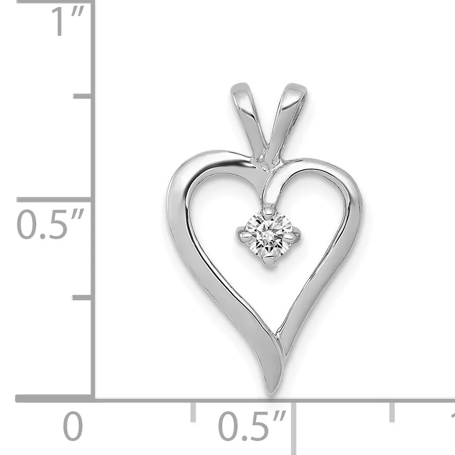 14k White Gold l1 Clarity G-I Color 1/10ct. Diamond Heart Pendant