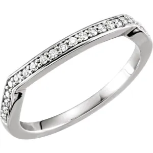 14k White Gold Twist-Style Engagement Ring or Band, Size 7