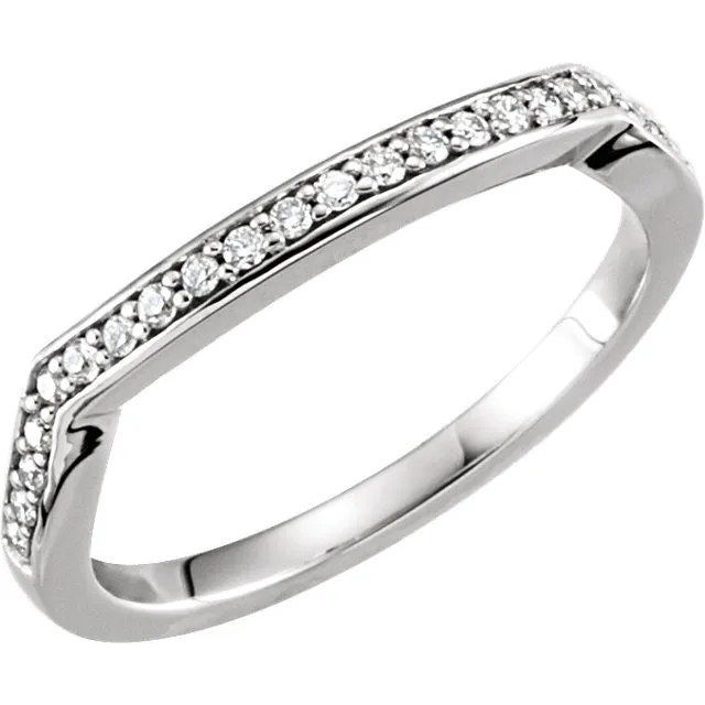 14k White Gold Twist-Style Engagement Ring or Band, Size 7