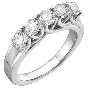 14k White Gold Woven-Style Anniversary Band, Size 7