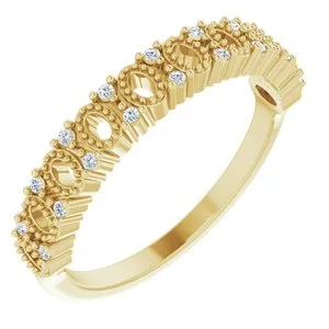 14K Yellow .07 CTW Natural Diamond Negative Space Anniversary Band