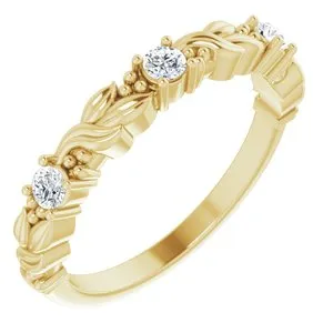 14K Yellow 1/5 CTW Natural Diamond Sculptural Anniversary Band