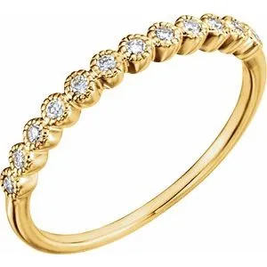 14K Yellow 1/6 CTW Diamond Anniversary Band Size 7