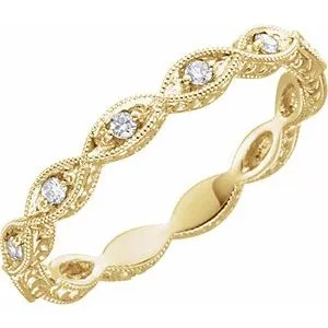 14K Yellow 1/8 CTW Diamond Anniversary Band Size 5.5