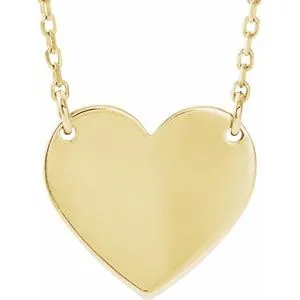 14K Yellow 18x16.4 mm Heart 16-18" Necklace