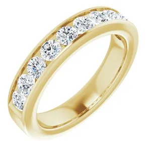 14K Yellow 2.5 mm Round Forever One™ Moissanite Anniversary Band