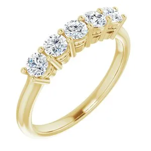 14K Yellow 3.2 mm Round 5/8 CTW Diamond Anniversary Band