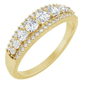 14K Yellow 5/8 CTW Natural Diamond Graduated Anniversary Band