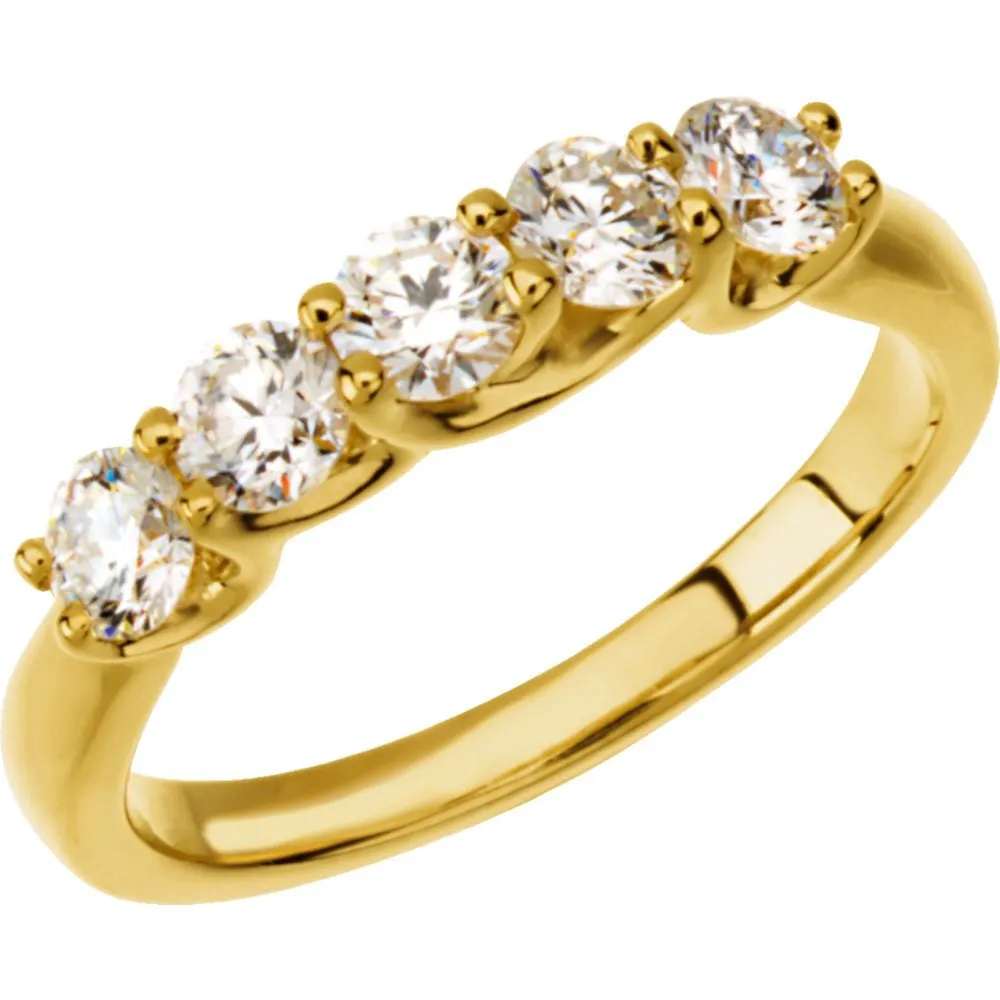 14k Yellow Gold 1 CTW Diamond Anniversary Band Size 7