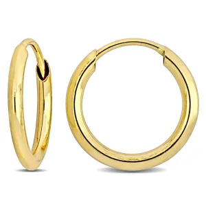 14K Yellow Gold 11MM Hoop Earrings 1.2mm Wide
