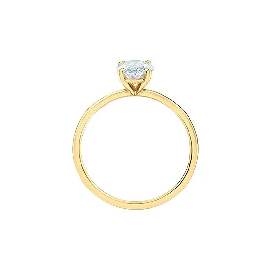 14K Yellow Gold (1.50ct) Oval Lab Grown Diamond Engagement Ring