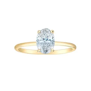 14K Yellow Gold (1.50ct) Oval Lab Grown Diamond Engagement Ring