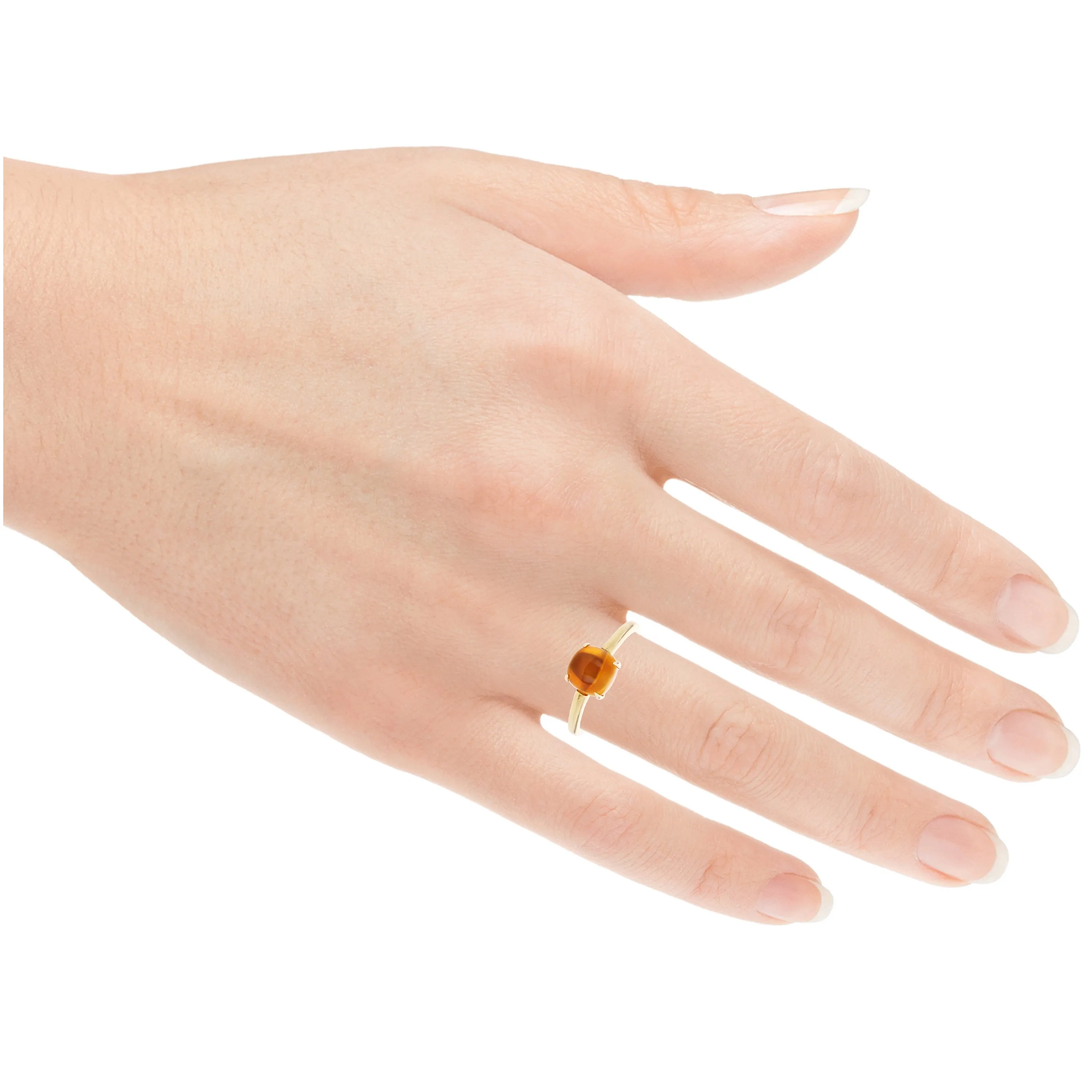 14k Yellow Gold Citrine Solitaire Promise Ring Size 6.5