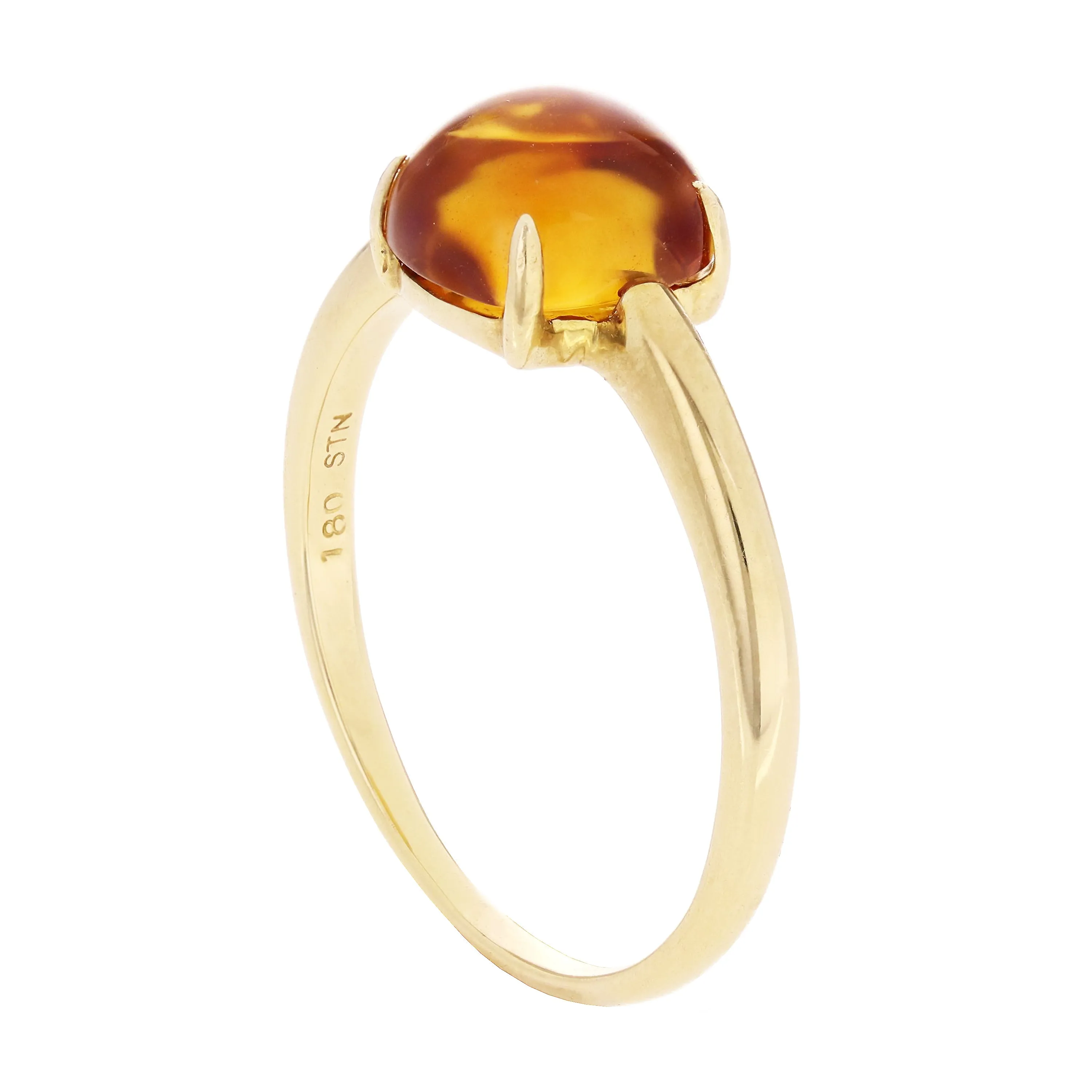 14k Yellow Gold Citrine Solitaire Promise Ring Size 6.5