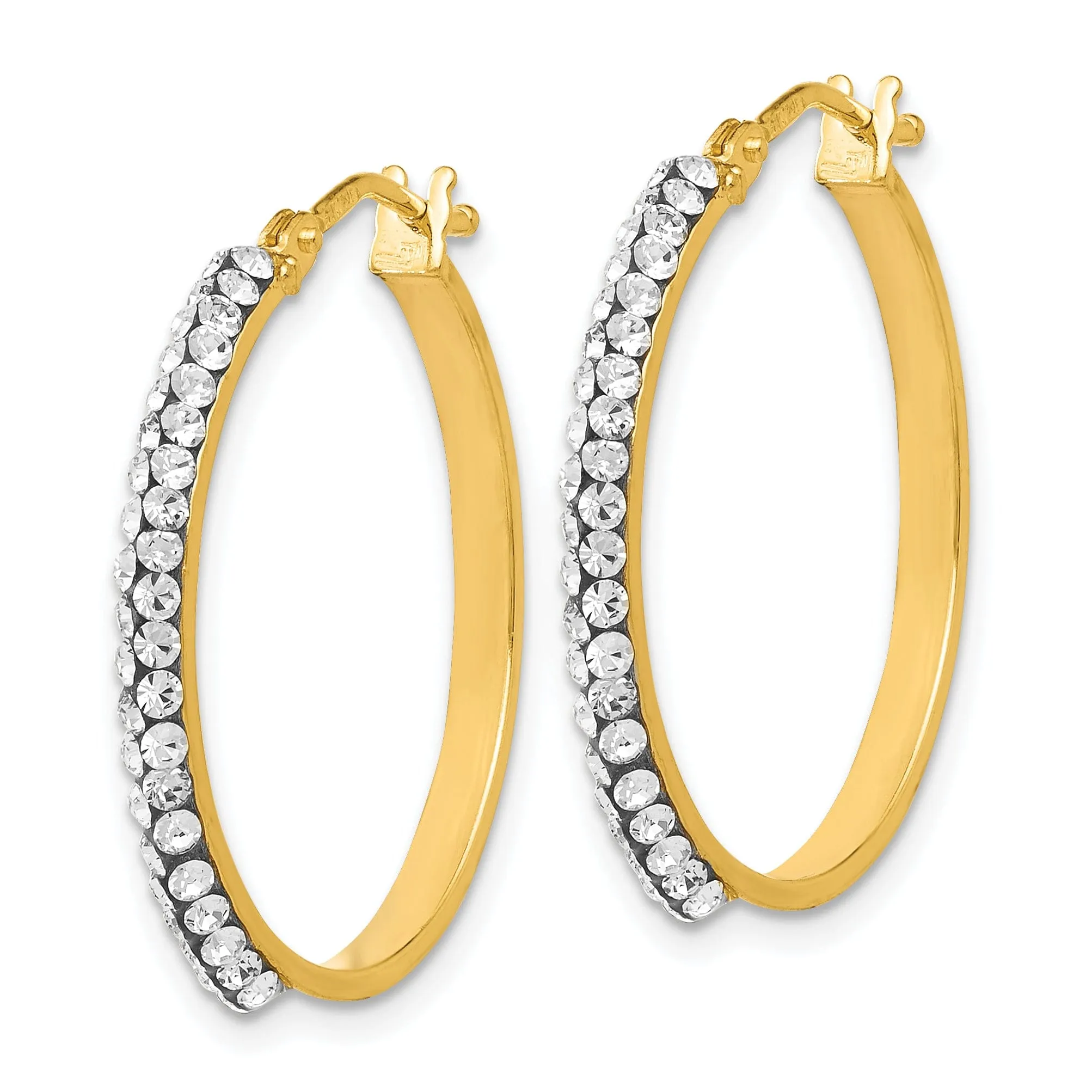 14k Yellow Gold Crystals Swarovski Hoop Earring