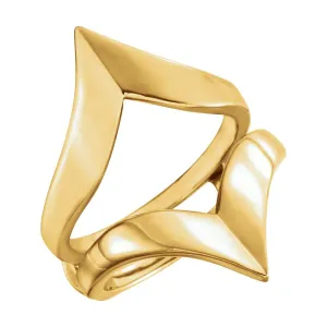 14k Yellow Gold Metal Ring Guard, Size 6