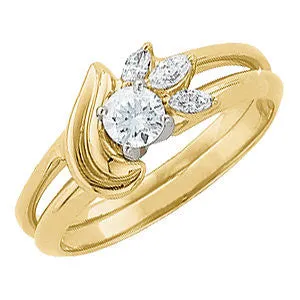 14k Yellow Gold Wrap-Style Ring Enhancer, Size 6