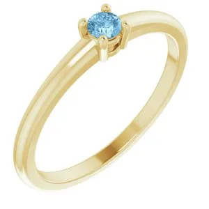 14K Yellow Natural Sky Blue Topaz Ring