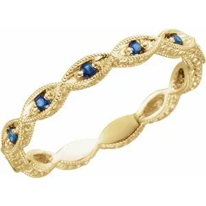 14K Yellow Sapphire Anniversary Band Size 6.5