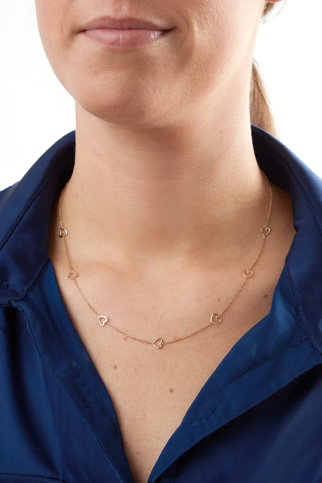 14KY Small Heart Necklace 18"